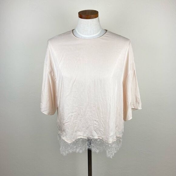 Vince Lace Trim Tee in Pale Alder - Picture 2 of 7